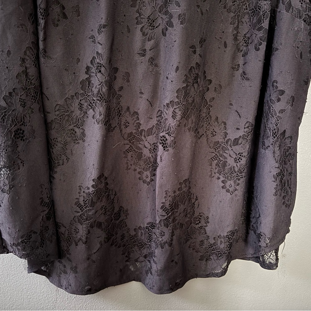 torrid Abbey Lace Short-Sleeve Blouse in Charcoal - Picture 10 of 14